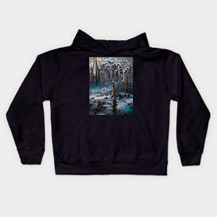 Frozen Forest Fantasy Art Style Kids Hoodie